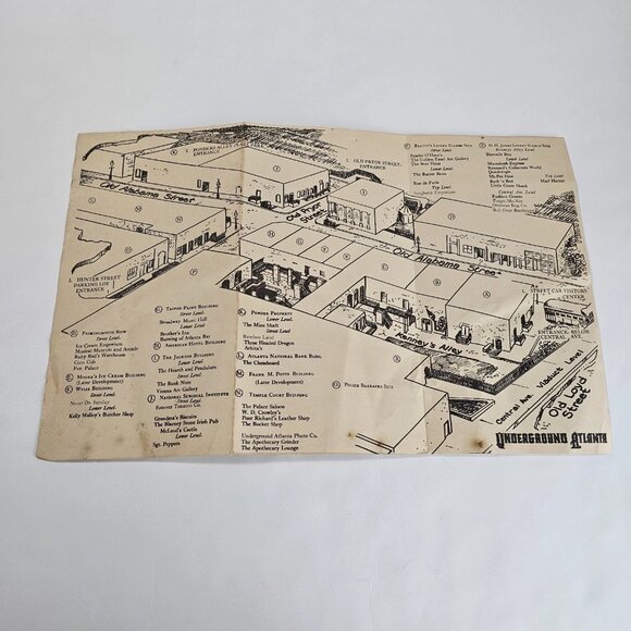Vintage 70s Map Underground Atlanta Visitors Guide Trifold Ephemera Memorabilia - Picture 5 of 5